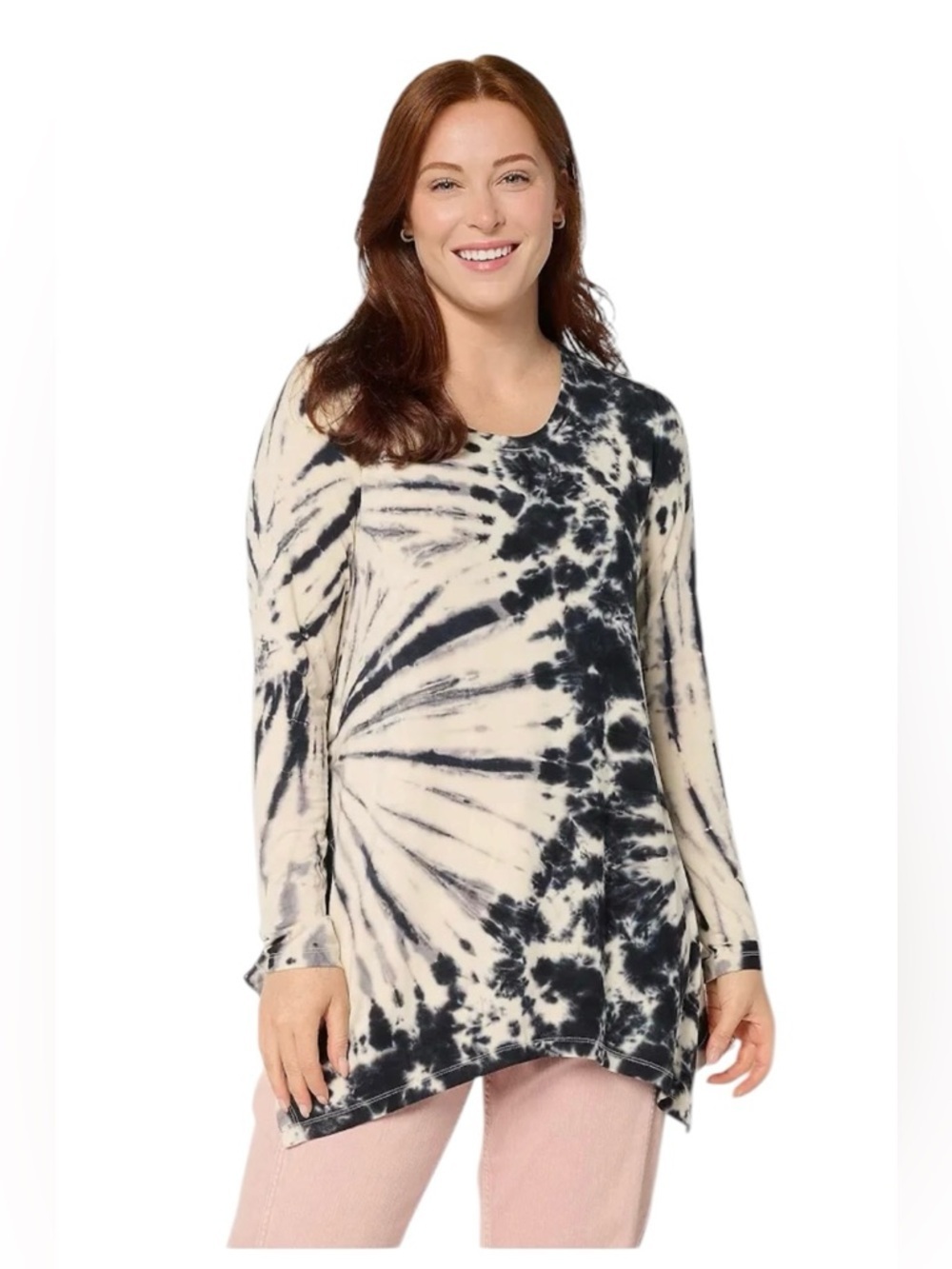 LOGO by Lori Goldstein Rayon 230 Tie Dye Scoop Neck Top Size XL